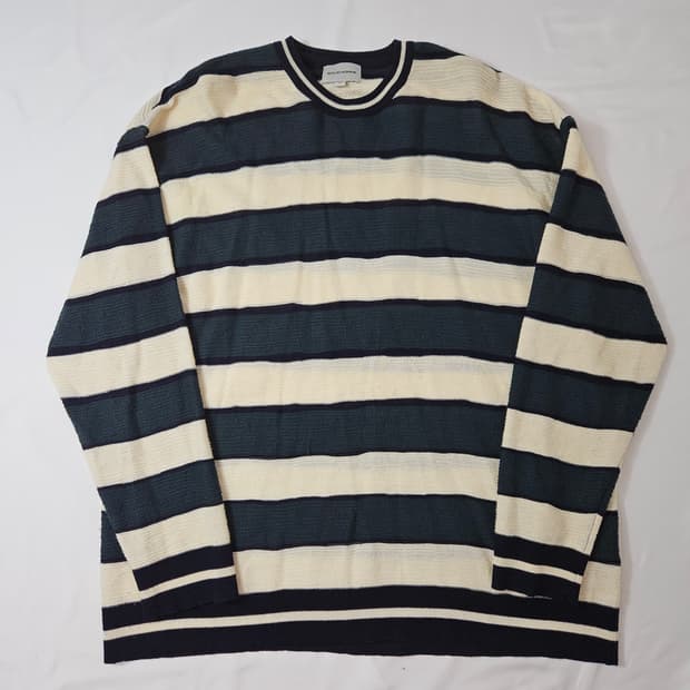 SOLID HOMME 솔리드옴므 오버핏 니트 스트라이프 경량 50