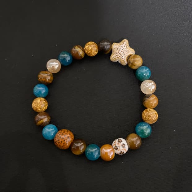 수제 도자기 포인트 원석 팔찌