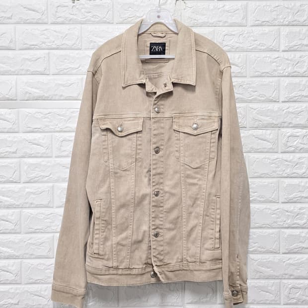 택포) 자라 베이지 데님 자켓 XL efj
