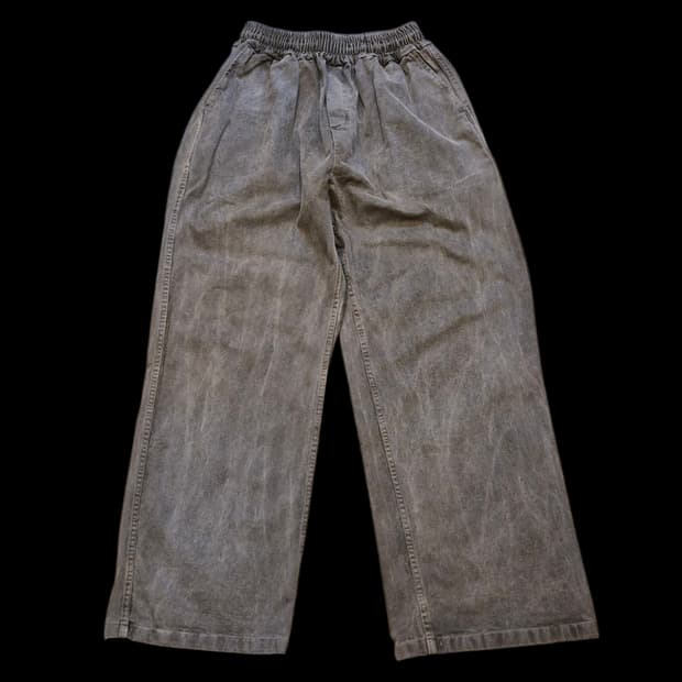 30인치 피그먼트워싱 면 새미와이드핏 밴딩팬츠