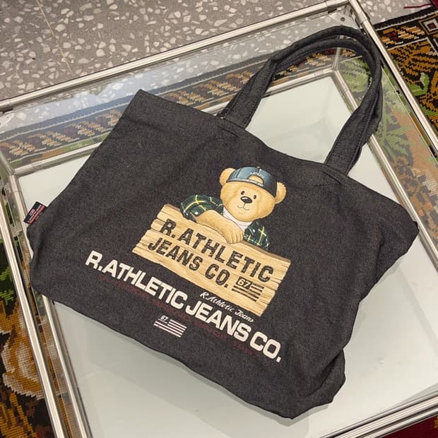 라틀레틱 빅로고 데님 에코백 토트백 C06337