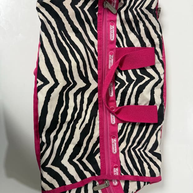 레스포삭 지브라패턴 보스턴백 핫핑크