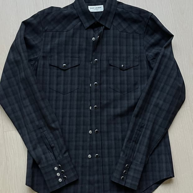 생로랑 웨스턴 체크 셔츠 
