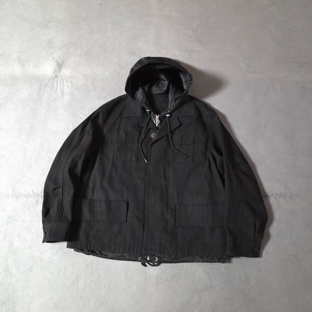 50 솔리드옴므 20FW 오버사이즈 후드 데님 트러커 자켓