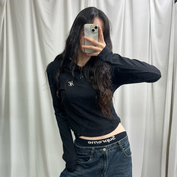 Wooalong black slim fit hoody
