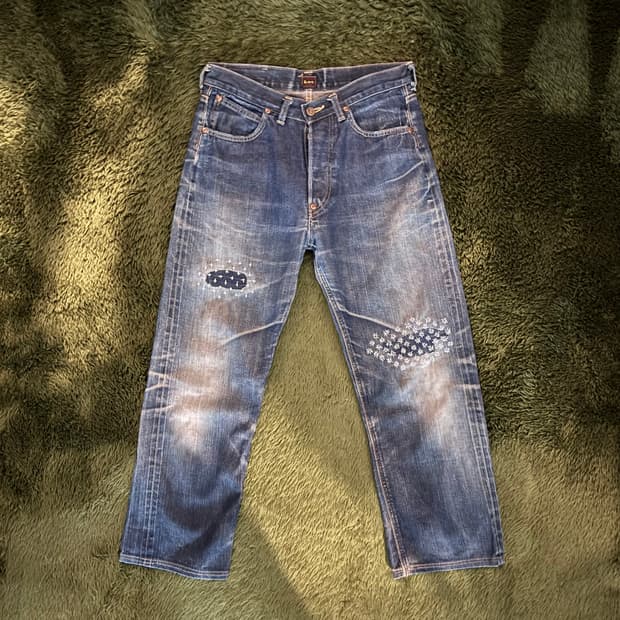 [32X33] 00s Lee 리 재패니즈 사시코 커스텀 데님 팬츠