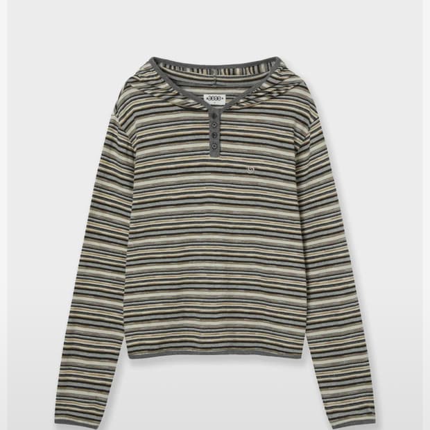 aeae stripe knit hoodie [beige] 니트 후드