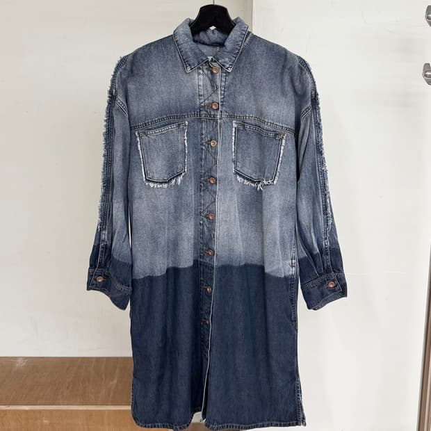 아크네 스튜디오 데님 포켓 셔츠 원피스