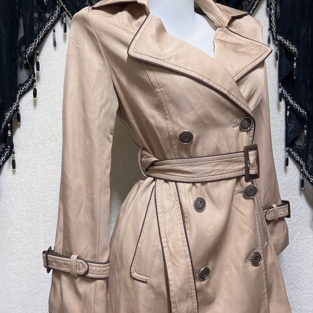 로맨틱갸루 로걀 라떼 오네 브라운 트렌치코트 자켓 핀터 헤이세이 리즈리사