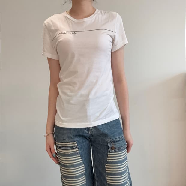 Diesel Slim Fit White Line Logo T-Shirt 