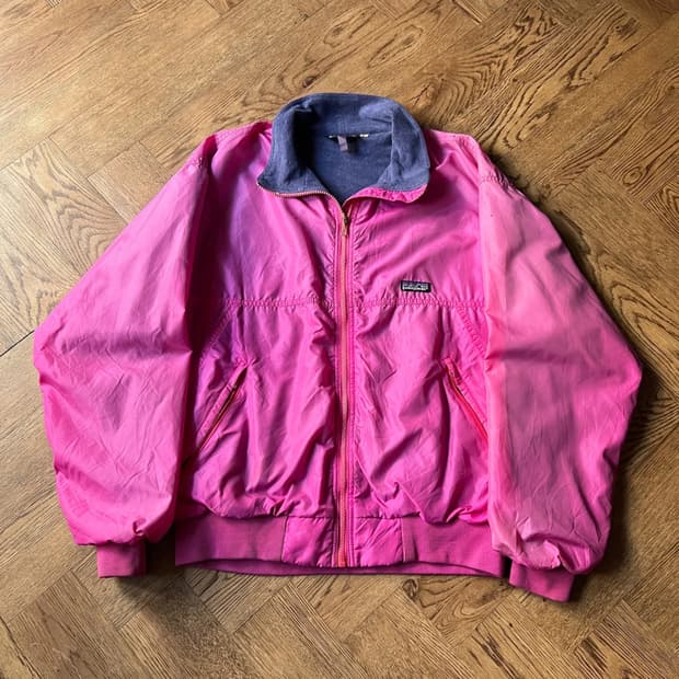 [L]80's 파타고니아 USA 하드 페이딩 나일론 쉘드 웜업 자켓