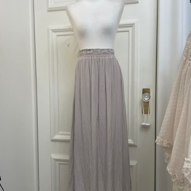 sheer gray wrinkle banding skirt(size-F)