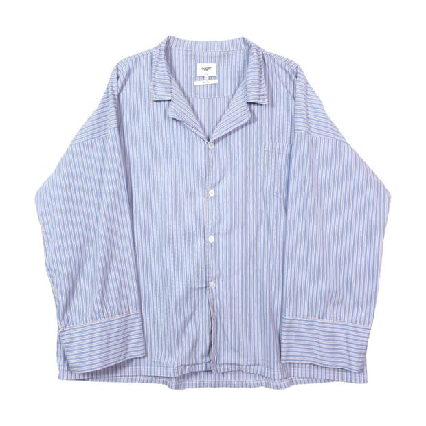오깃 오픈카라 멀티 스트라이프 셔츠 XL