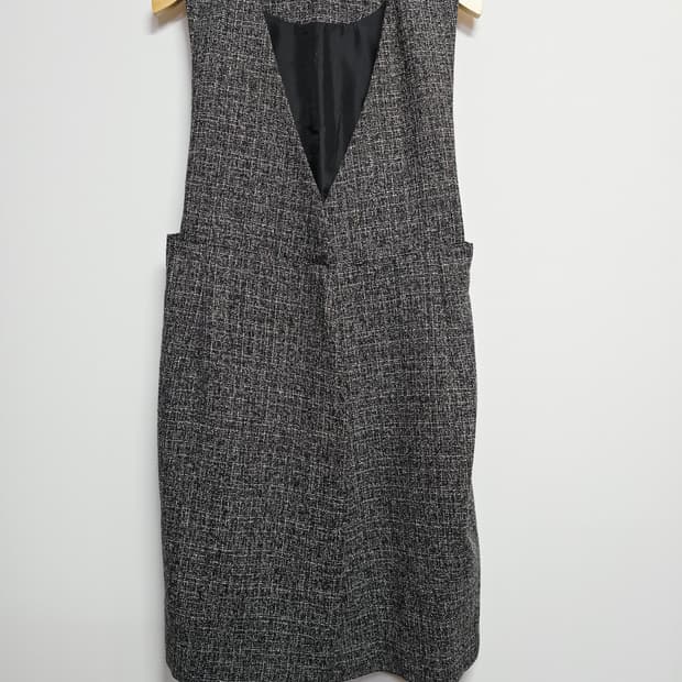 님프 트위드 롱 베스트 블랙