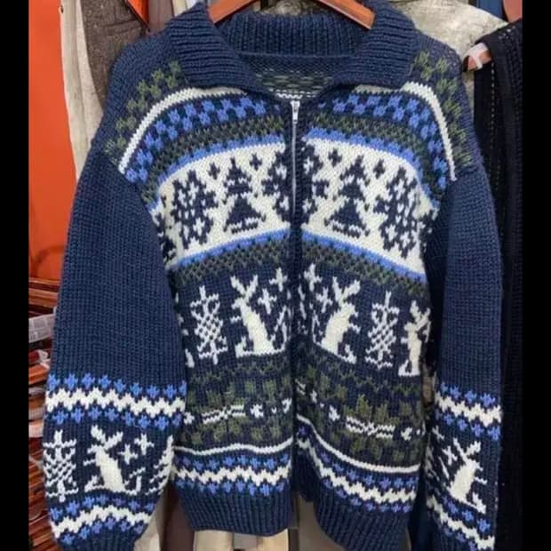 빈티지 노르딕 니트집업