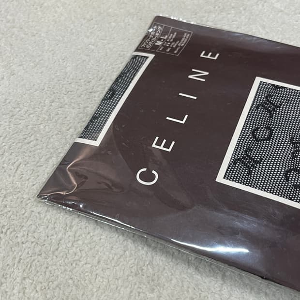 (Deadstock)Celine 셀린느 트리오페 로고 스타킹 블랙