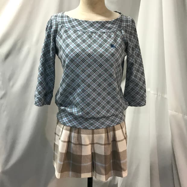 버버리 블루 체크 긴팔