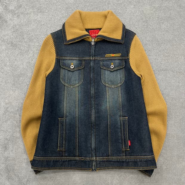 85 292513 스톰 데님 니트 배색 자켓