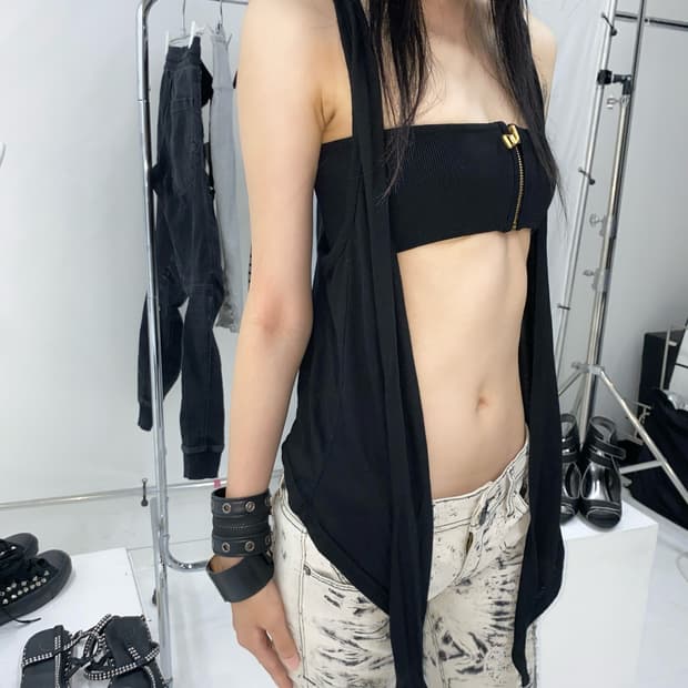 Asymmetric Draped vest