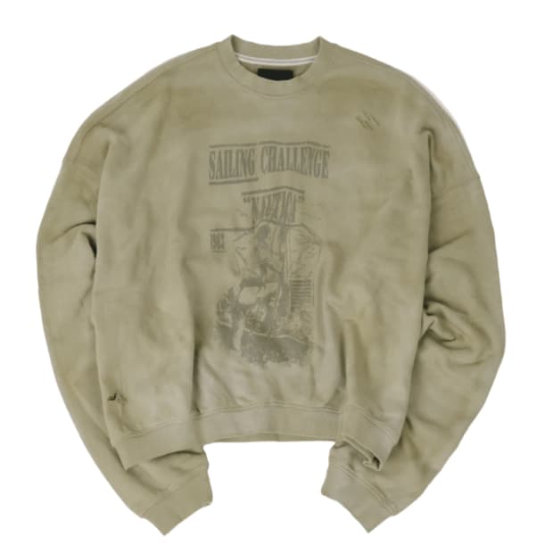 [XL] 언더마이카 X 노티카 아플리케 스웻 셔츠 베이지