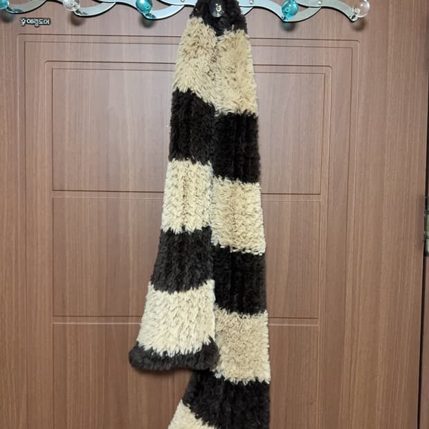 모리걸 하구미 일본 빈티지 스트라이프 모코모코 퍼 머플러 목도리