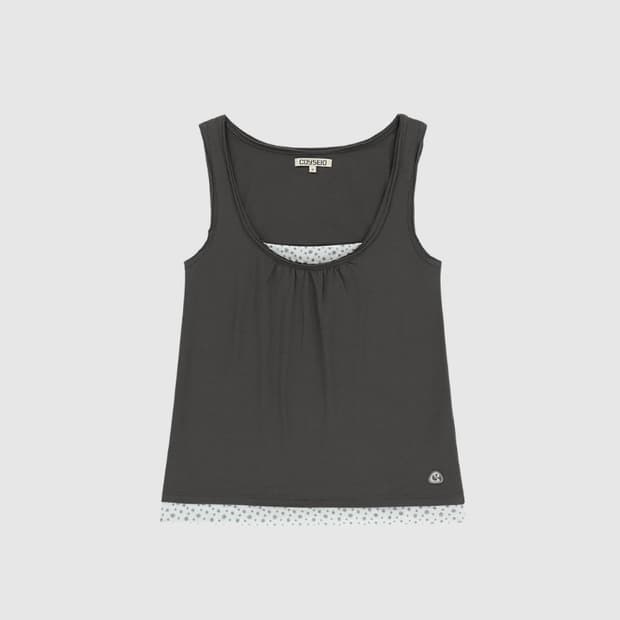 코이세이오 두두 레이어드 슬리브리스 차콜