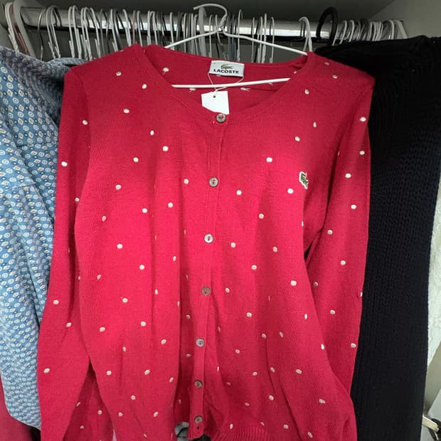 라코스테 도트 가디건