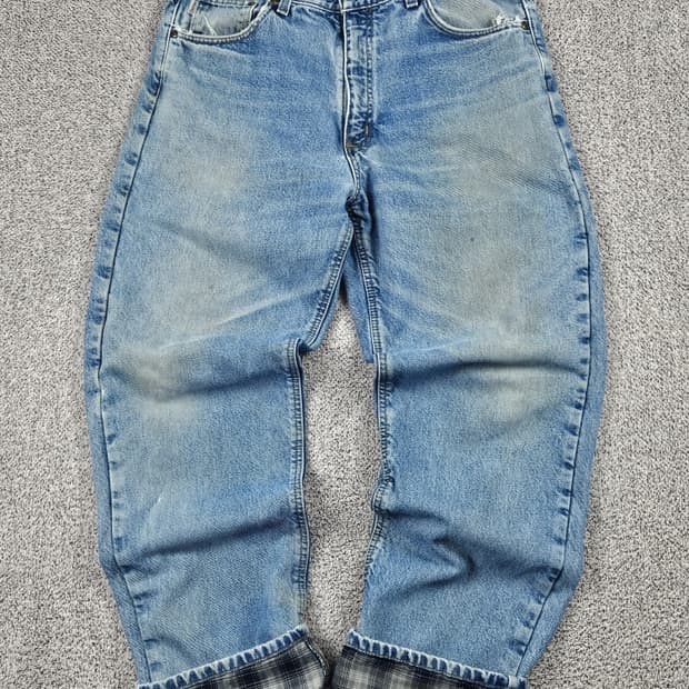 칼하트 헤비 플란넬 체크 데님 워크팬츠 ( 36X34 ) / 10052