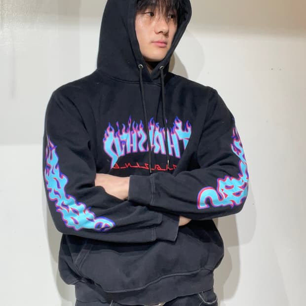 트레셔 블루 플레임 후드티 