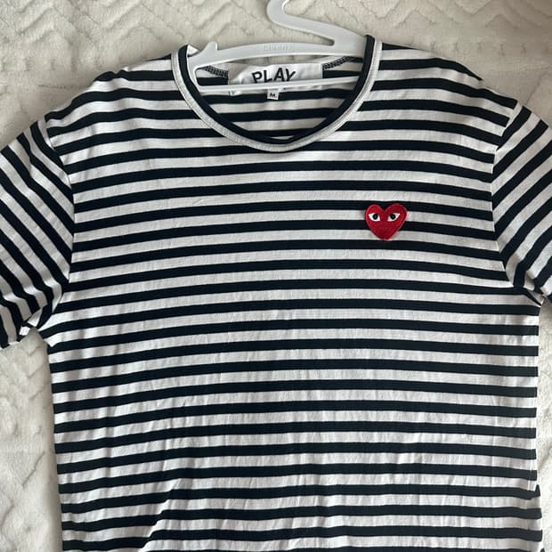 꼼데가르송 롱슬리브 스트라이프 긴팔 블랙 화이트