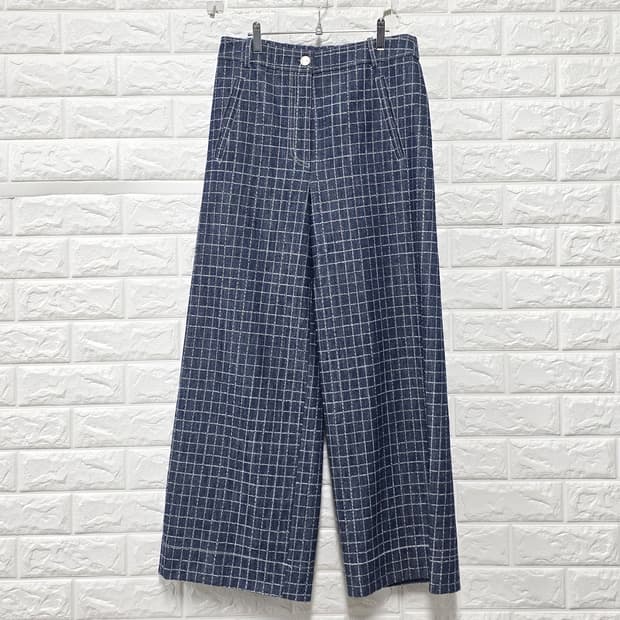 24s 르베이지 체크 와이드 팬츠 28인치