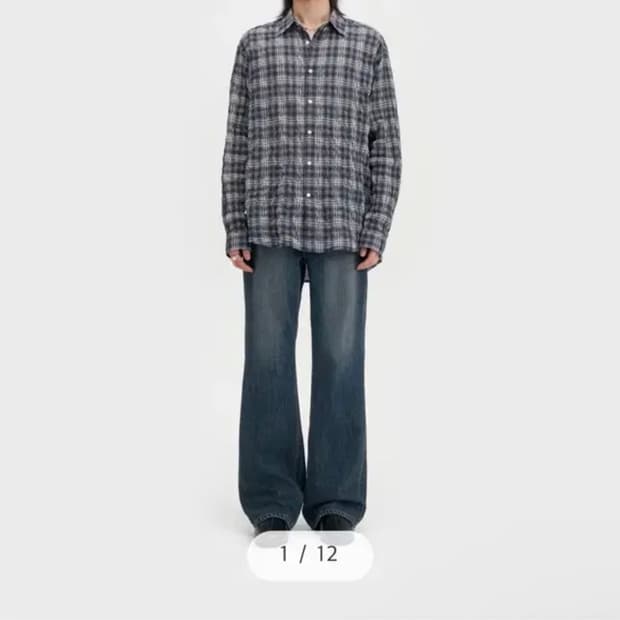 벨리에 브리즈 치코 셔츠 블루 윈도우 패인 4 size