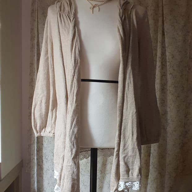 [일본빈티지] 레이스 가디건 베이지 요정룩