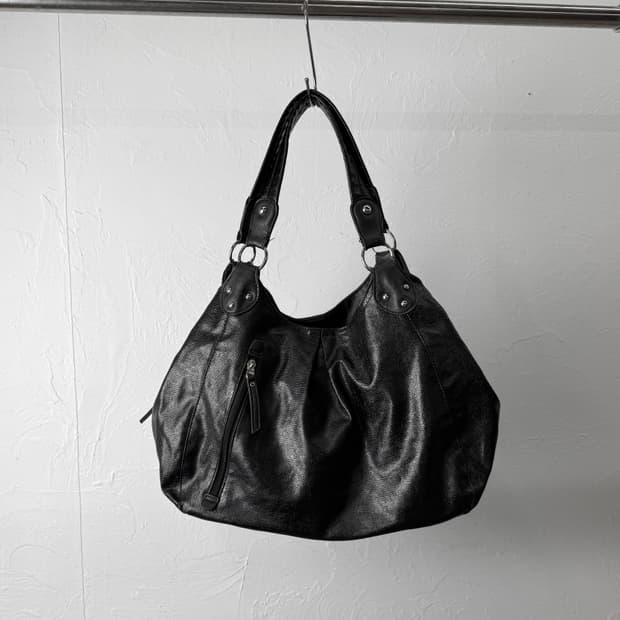 JPN 글로시 레더 호보백