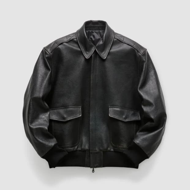 쿠어 고트 스킨 A-2 레더 자켓 (블랙) L