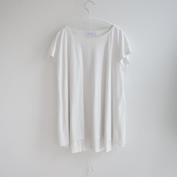 Minimal white french-sleeve tee
