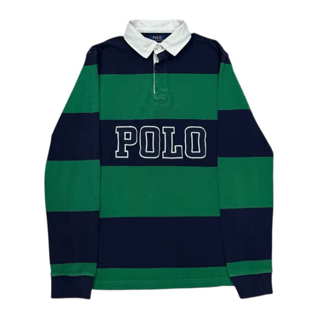 폴로 랄프로렌 빅로고 스트라이프 폴로 PK 럭비 카라티 그린 M