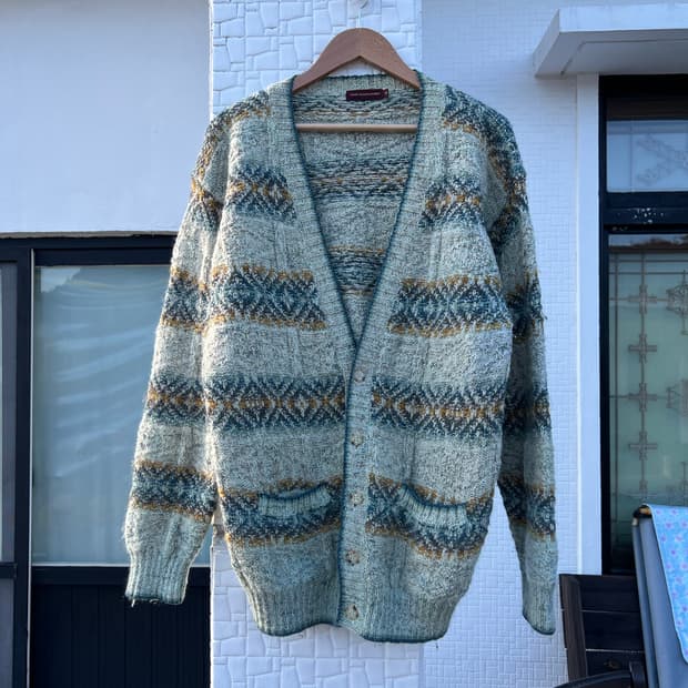 챔스 랄프로렌 울100 빈티지 가디건