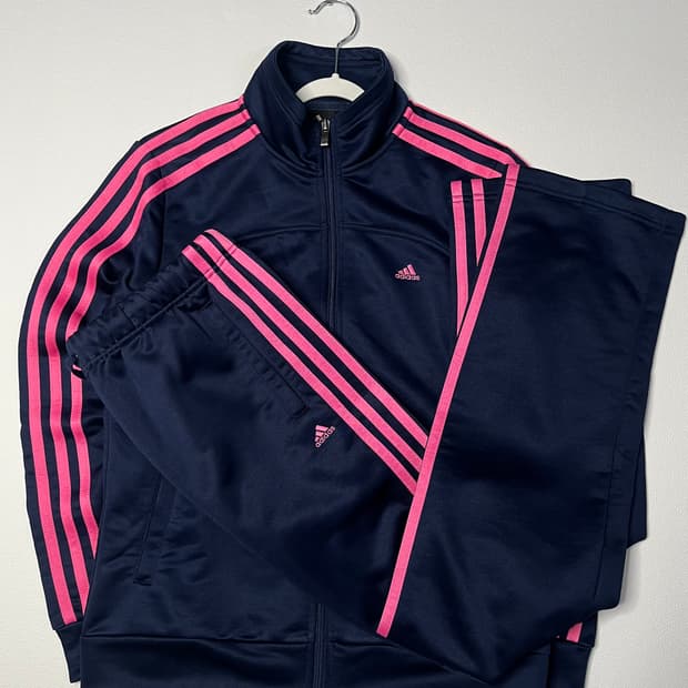 아디다스 핑크 삼선 트레이닝복 세트