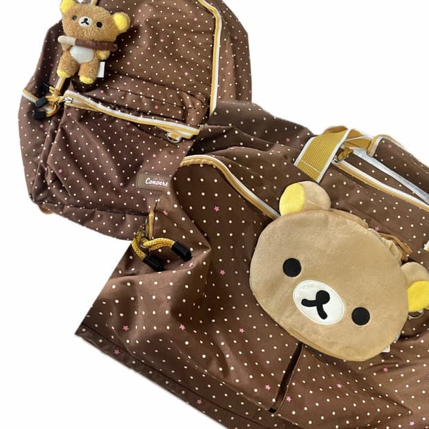 리락쿠마깔 초코 도트 가방세트 🍫