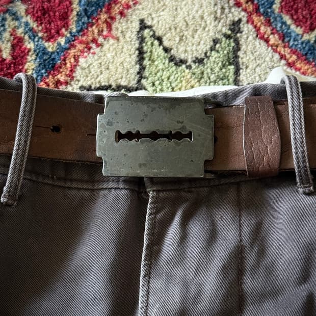 Razor Blade Buckle bar fly 레더벨트
