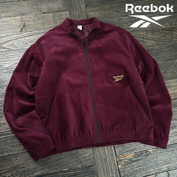 [리복] (새상품) 코듀로이 골덴 오버핏 집업 자켓 버건디 M20418
