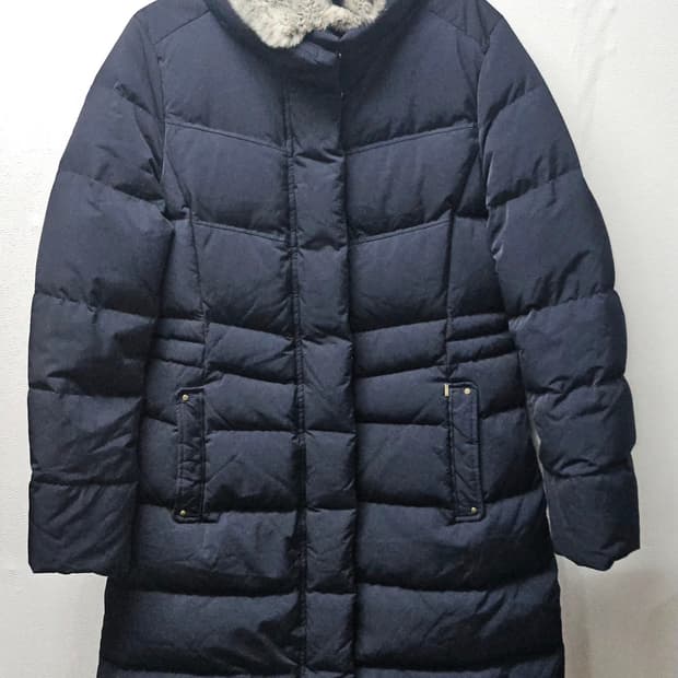 헤지스 모피  구스 패딩 90  진네이비