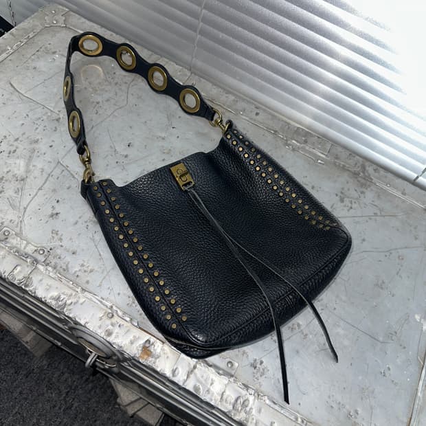 00s 레베카 민코프 가죽 & 앤틱 브라스 숄더백