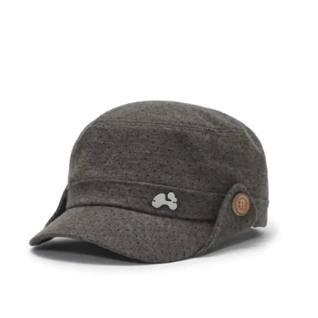 새상품/당일배송) 허그유어스킨 도트 버튼 플랩 캡 브라운