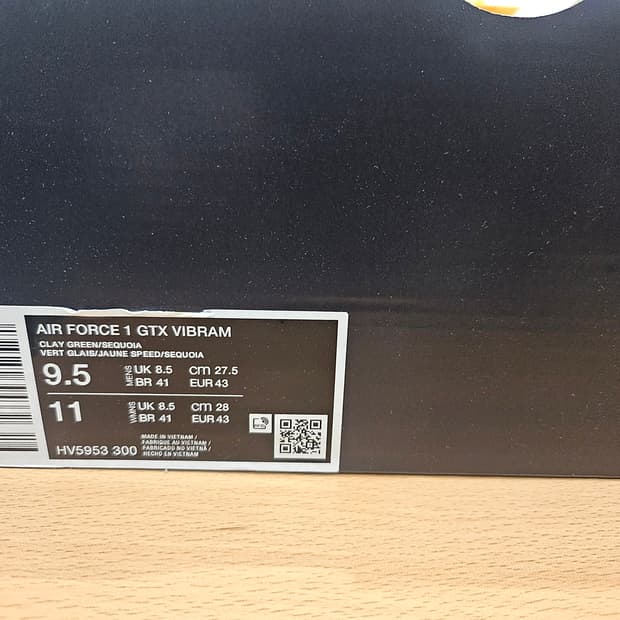 나이키 에어 포스 1 GTX Vibram 클레이 그린 275