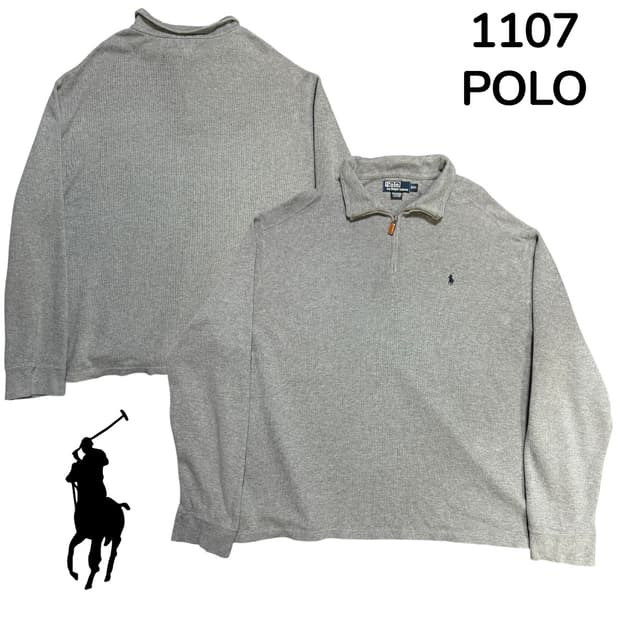 폴로 랄프로렌 그레이 반집업 니트 맨투맨 XXL