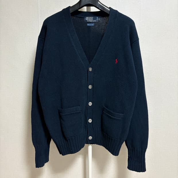 폴로 랄프로렌 코튼 니트 가디건 / 네이비, S