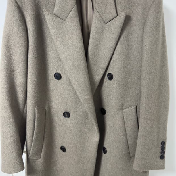 마마가리 / 캐시미어 더블코트 카키베이지 / 48사이즈