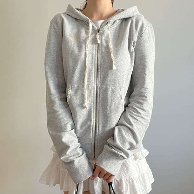 DIESEL lace point hood zip-up